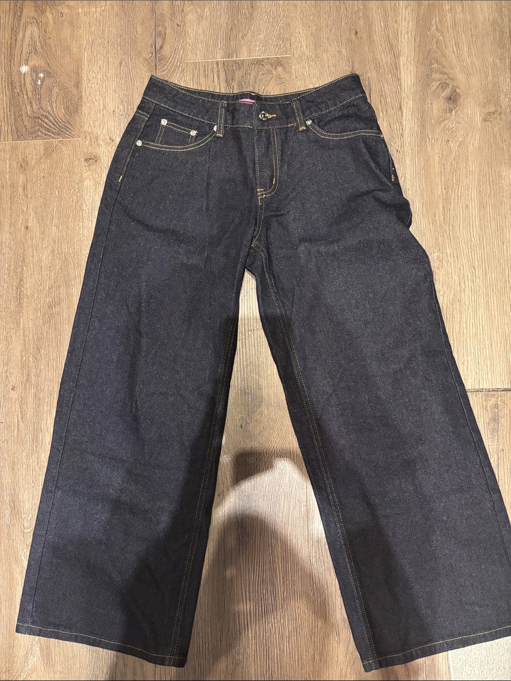 Edikted Wide-Leg Dark Indigo Denim Jeans